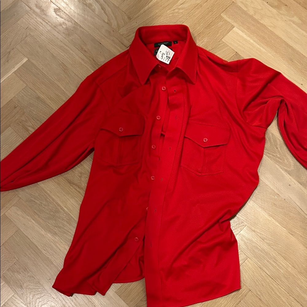 Van Heusen Splendor Red Shirt Vintage Polyester shirt for 70 party